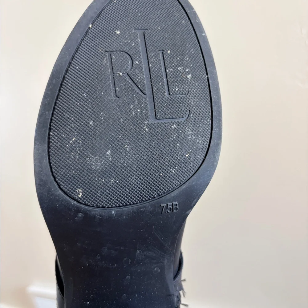 Lauren Ralph Lauren Maryann Black Leather Riding Boots